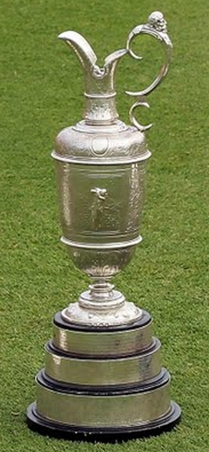 The Rule 20-6 Golf Pool Briish Open trophy.